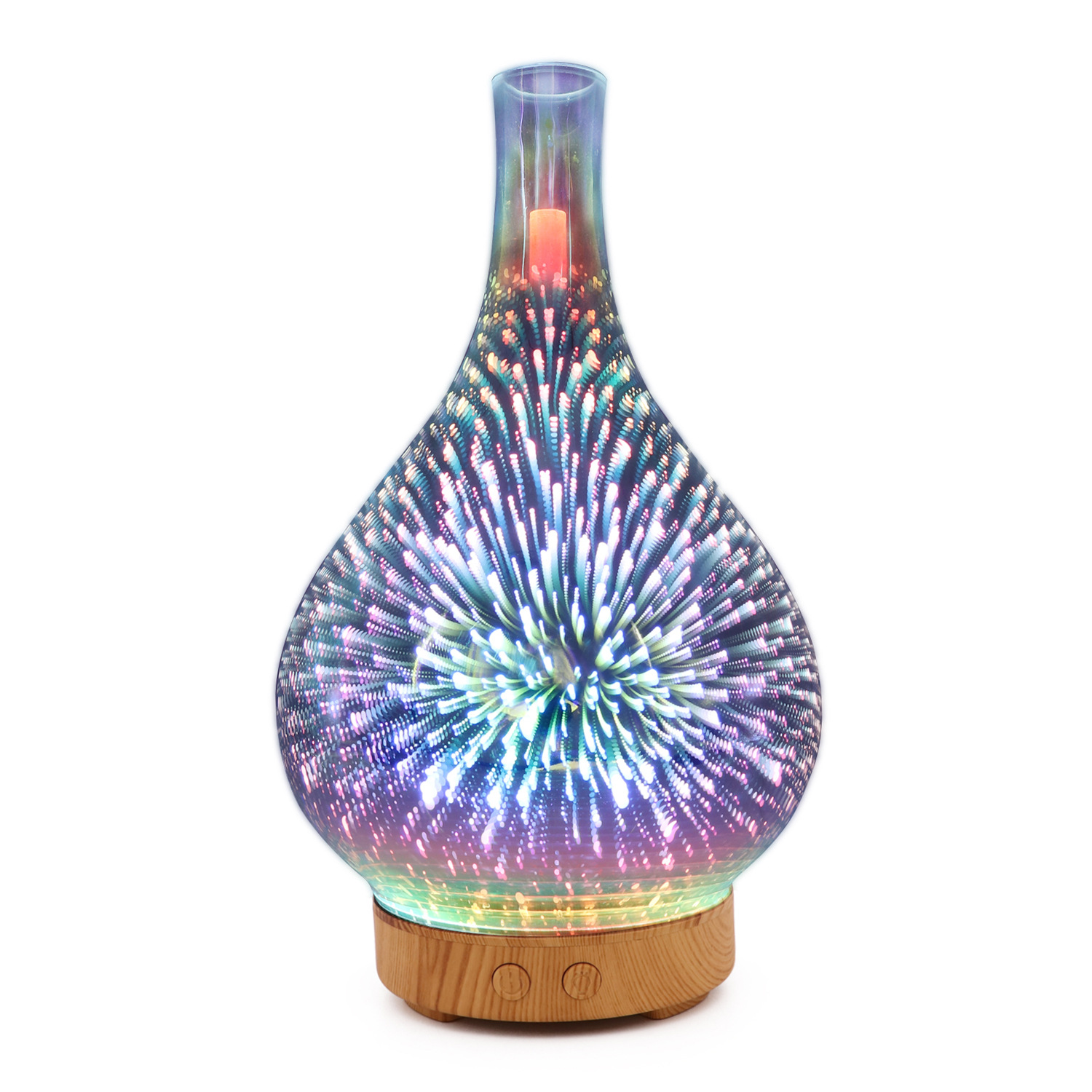 3D Glass Essential Oil Aromatherapy Machine 100ml Ultrasonic Fragrance Diffuser Fireworks Heart Dragonfly Lantern Humidifier