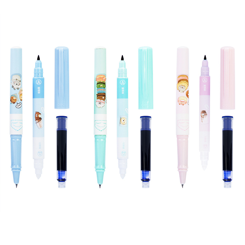 Deli A922 postura corrección pluma traje 1 pluma + 1 copia grabable pluma + 6 bolsa de tinta