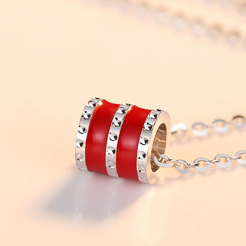 S925 plata tiktok Venta caliente pequeño collar de la cintura cadena clavícula femenina perlas colores colgante Internet Celebrity nuevo regalo cumpleaños