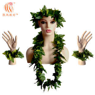 Kaifeng Party Hawaiian Simulated Green Leaf Garland Stage Performance Accessories Jungle Series Scene Layout Props New