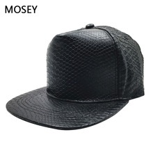 跨境新款皮质男女平沿嘻哈帽韩版皮檐纯色光板棒球帽遮阳帽子