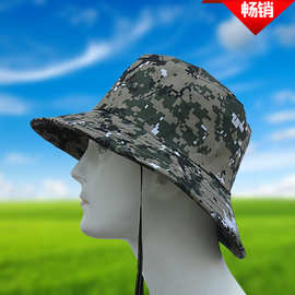 帽子迷彩防晒劳动工作帽/职业帽可折叠遮阳双面可戴渔夫帽大帽檐