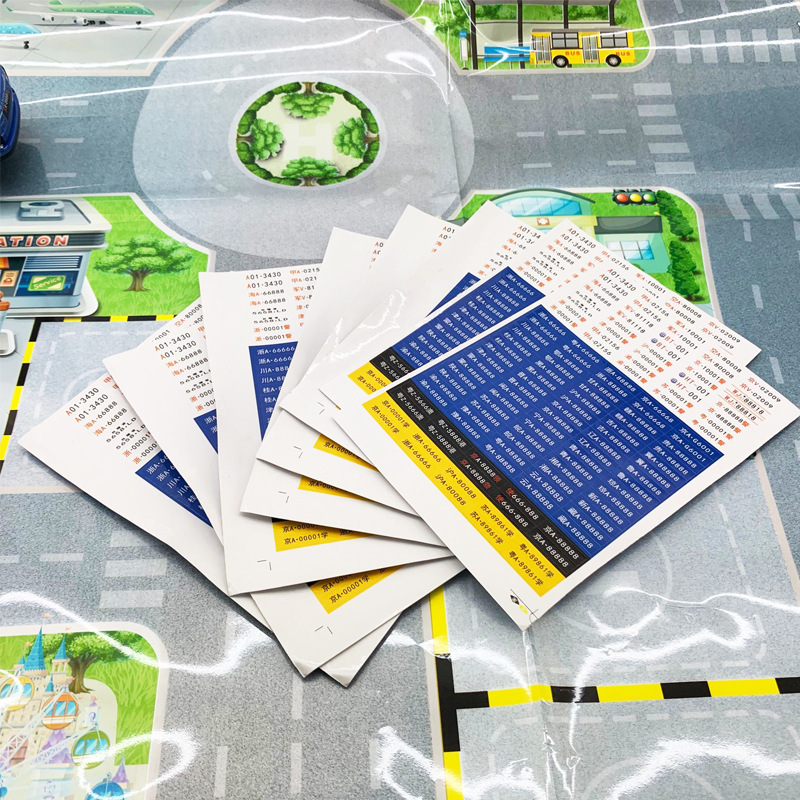 Simulation children's toy car license plate car sticker adhesive sticker batch generation toy car accessories Simulation children's toy car license plate car sticker adhesive sticker batch generation toy car accessories