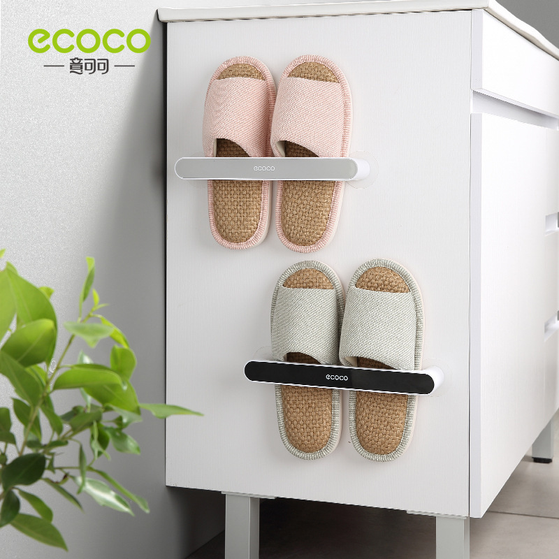 Cuarto de baño Zapatilla de baño sin golpes zapatillas de baño montadas en la pared estante de almacenamiento detrás de la puerta zapatos de almacenamiento artefacto Zapatero