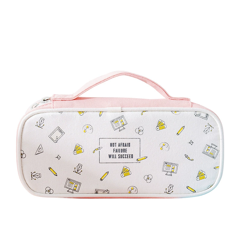 Capacious pencil case, stationery for students, universal storage bag, handheld cloth, custom-made