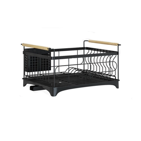 201 stainless steel single-layer black dish rack [integrated model]