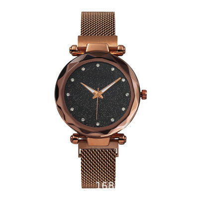 Reloj estilo TikTok con cielo estrellado de Milán, cierre magnético, esfera grande luminosa para mujer.
