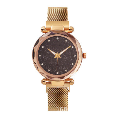 Reloj estilo TikTok con cielo estrellado de Milán, cierre magnético, esfera grande luminosa para mujer.