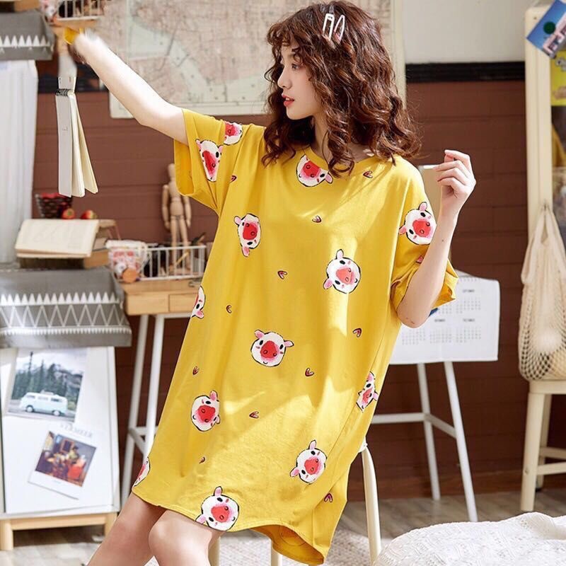 Pijamas de verano de las mujeres pijamas de estilo coreano camisón de verano de las mujeres de manga corta de verano de las mujeres desgaste del hogar traje de estudiante lindo más tamaño