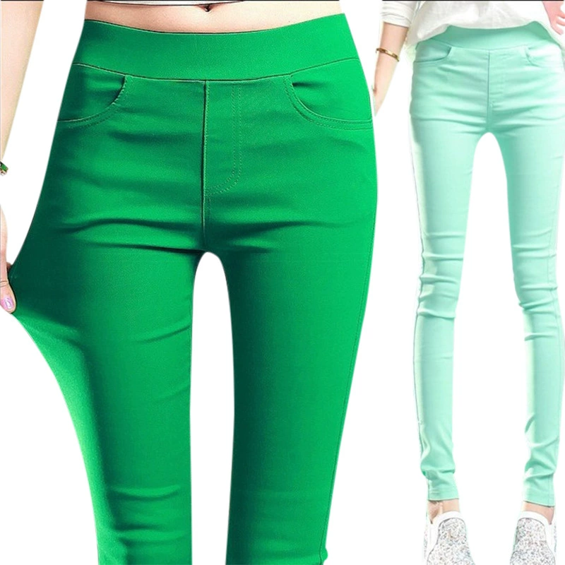 Осенние л leggings, эластичные брюки, карандаш, ростометр, эластичный пояс, высокая талия