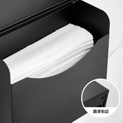 Bathroom tissue box square hand towel box hotel toilet wall-mounted paper space aluminum toilet paper holder without punching