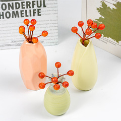 漿果串插花配件假花 仿真客廳裝飾品紅色假花 紅豆果落地擺設