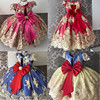 Children's dress, skirt, lace small princess costume, 2021 collection, suitable for import, suitable for teen, with embroidery