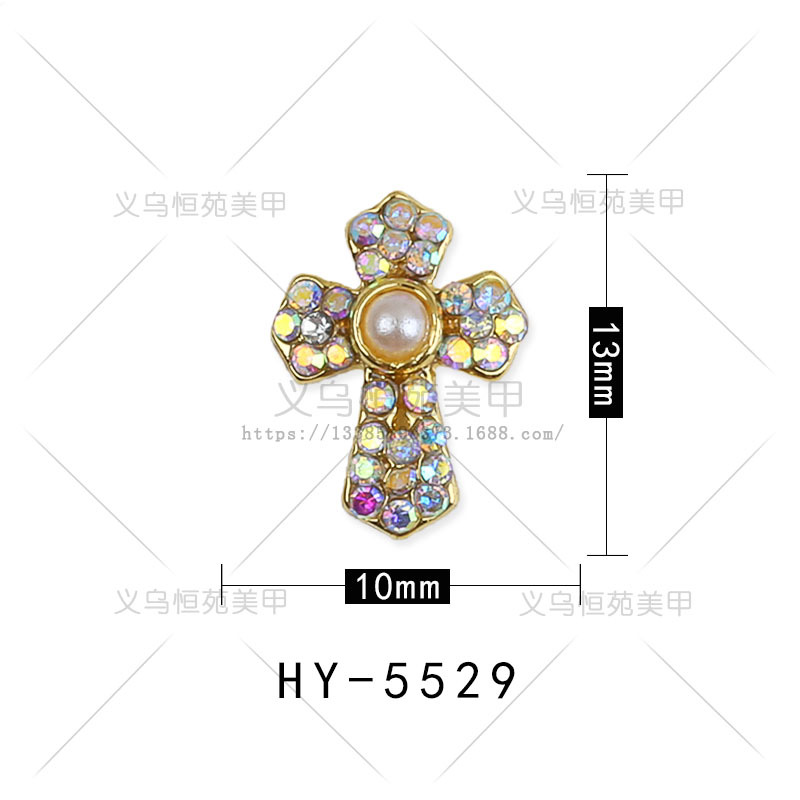 Nueva celebridad en línea flash tridimensional Cruz joyería de uñas de ganchillo taladro de uñas Super Flash aleación decoraciones de uñas