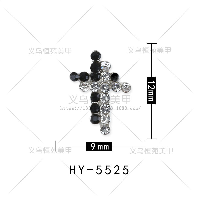 Nueva celebridad en línea flash tridimensional Cruz joyería de uñas de ganchillo taladro de uñas Super Flash aleación decoraciones de uñas