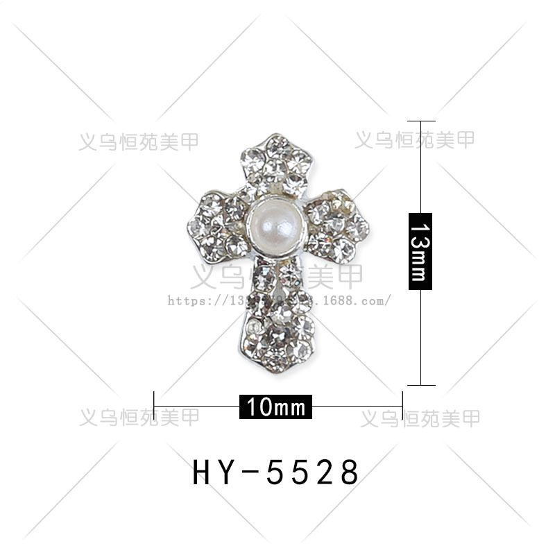 Nueva celebridad en línea flash tridimensional Cruz joyería de uñas de ganchillo taladro de uñas Super Flash aleación decoraciones de uñas