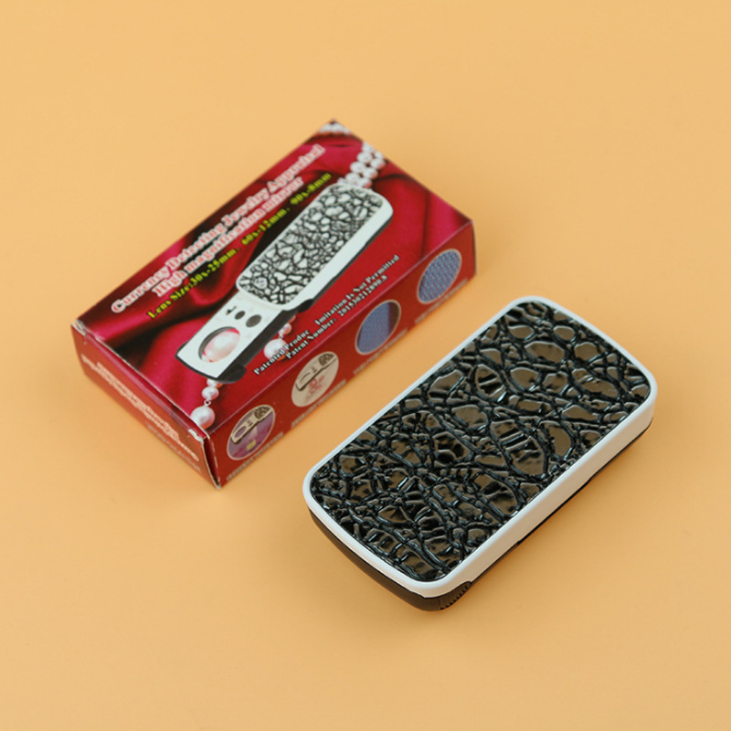 30倍60倍90倍抽拉式帶led燈帶UV驗鈔燈珠寶玉石鑑定放大鏡774-3ZX