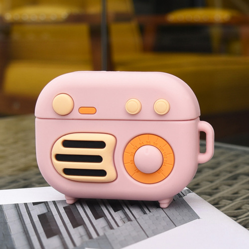 Suitable for airpodspro radio protective case portable retro cartoon bluetooth headphone case silicone protective case