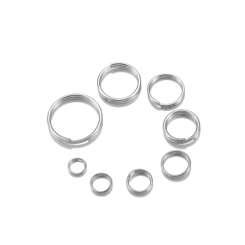 Full size stainless steel strong double ring diy jewelry accessories keychain eight connection ring swivel connector