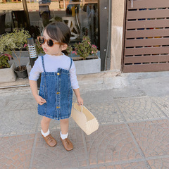 Summer girls denim suspender skirt children's dress children's skirt foreign trade children's clothing drop shipping