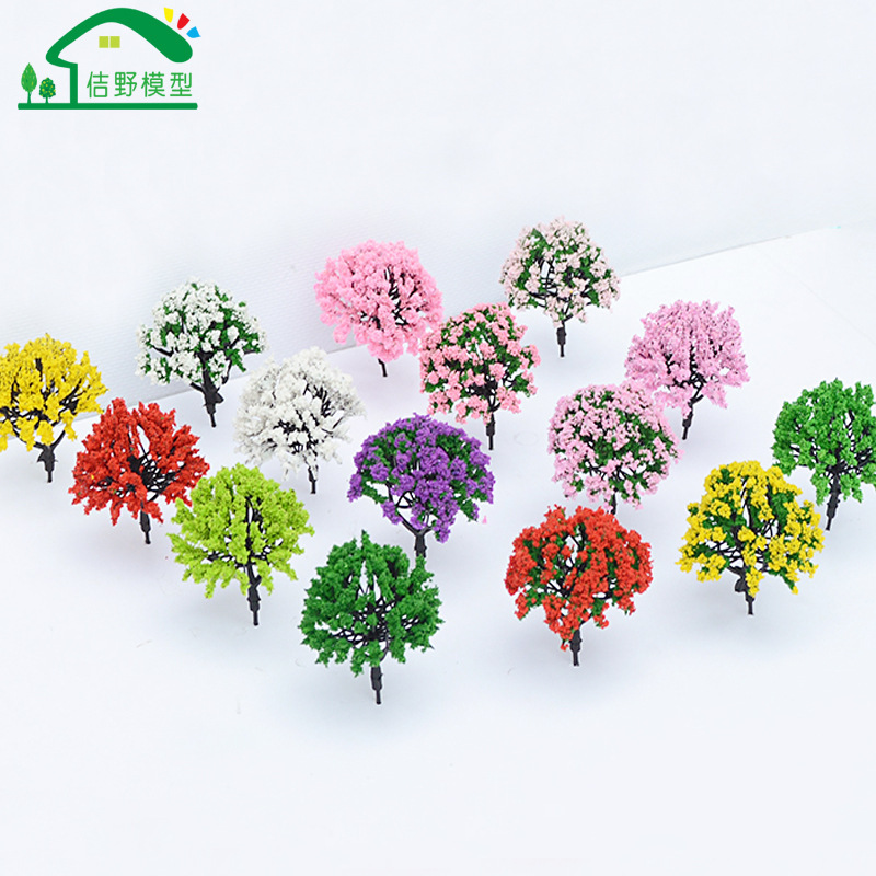 Finished Model Shrub Flower Tree Handmade Mini Artificial Micro Landscape Small Tree Sand Table Construction Environmental Art Landscaping Fake Tree