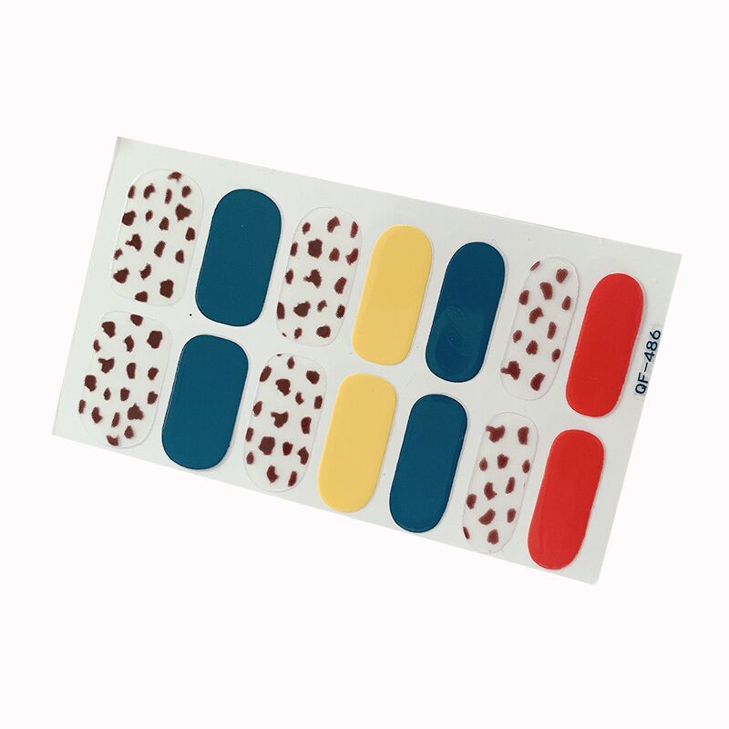 Pegatinas de uñas con estampado de leopardo vidrio púrpura red roja pegatinas completas pegatinas de uñas desnudas frescas pegatinas de uñas Desgarrables a prueba de agua