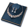 Small accessory, necklace and earrings for bride, set, suitable for import