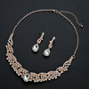 Small accessory, necklace and earrings for bride, set, suitable for import
