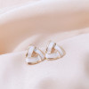 Cute zirconium from pearl, silver needle, earrings, 2020, Japanese and Korean, simple and elegant design, silver 925 sample, wholesale