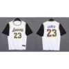 Fake two (black sleeves) Lakers White No. 23