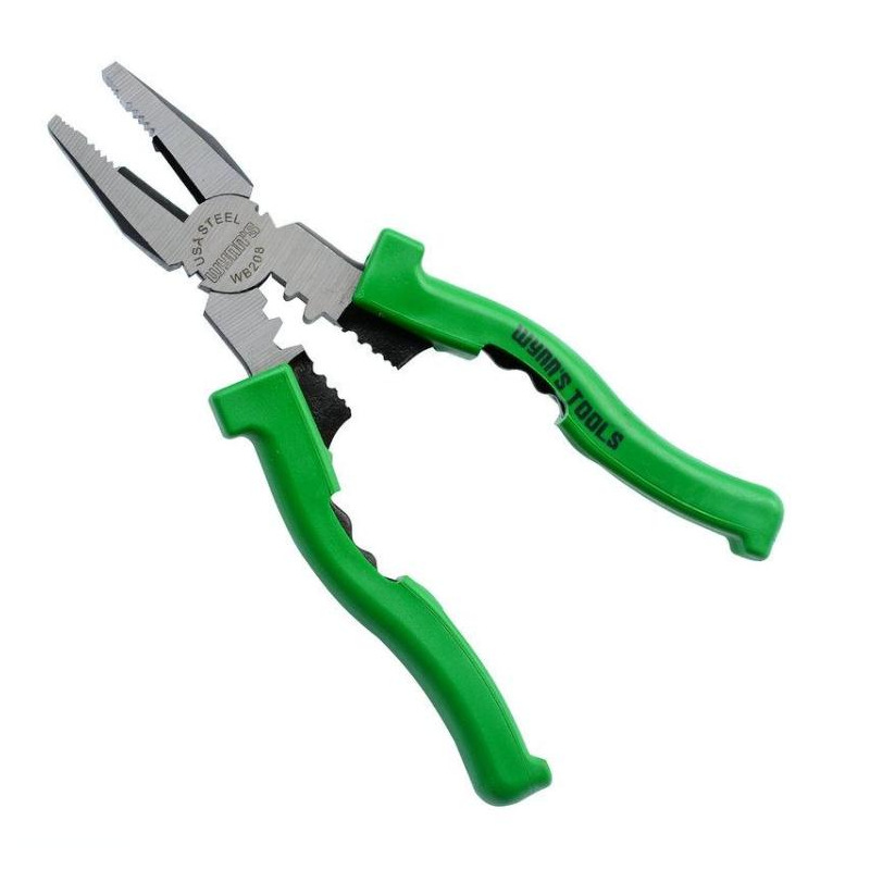 威力狮9寸230MM多用钢丝钳老虎钳平口钳平嘴钳 剥线钳两用钳WB208