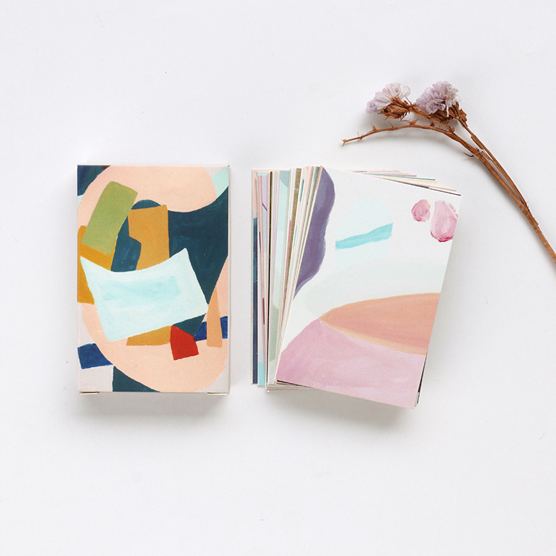 Message card LOMO card dark green wood hand-painted green leaf Literature and Art small fresh word Card Letter lover small card
