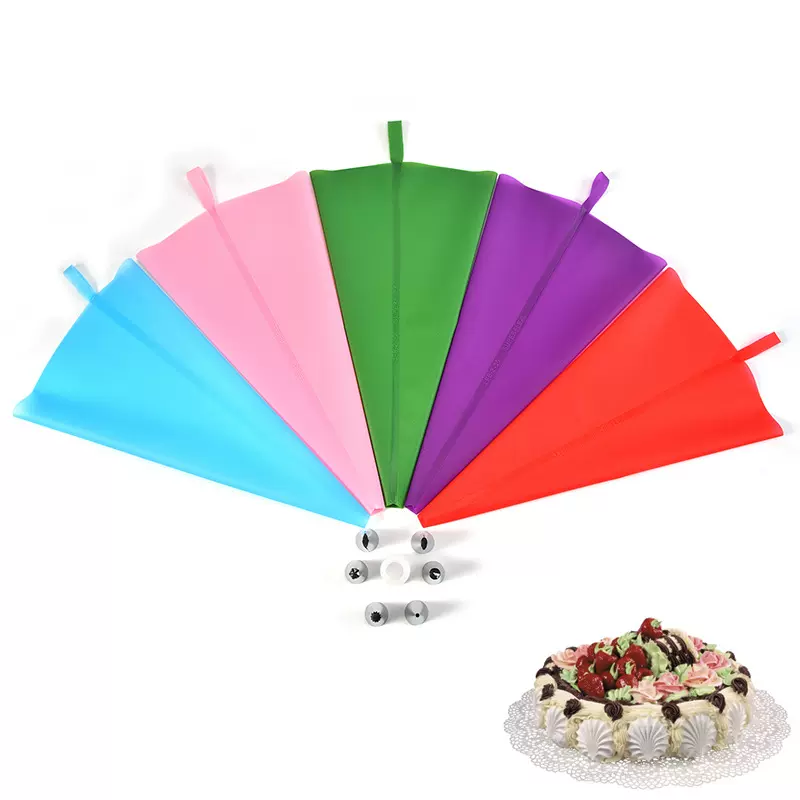 硅胶TPU裱花袋 蛋糕奶油袋 裱花嘴 配6个不锈钢裱花嘴 厂家直销