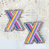 Fashionable universal earrings with letters, European style, simple and elegant design, with embroidery, wholesale