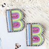 Fashionable universal earrings with letters, European style, simple and elegant design, with embroidery, wholesale