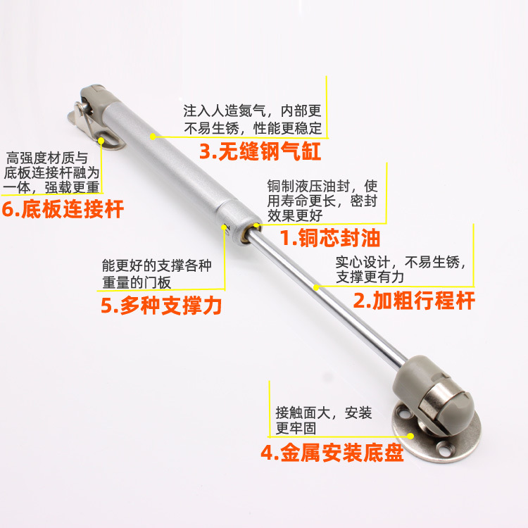 30/50/60/80/100/120N puntal de aire superior Flip puerta barra hidráulica barra de soporte de barra de resorte del Gabinete negro