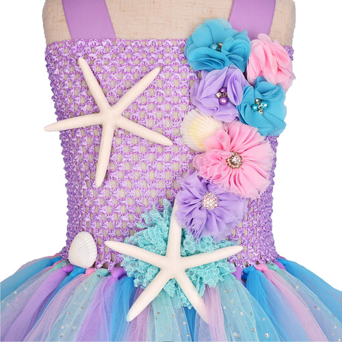 Mermaid Ariel Princess Skirt with Hairband Dress Girls' Clothing Children's Wholesale Tutu Dress