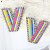 Fashionable universal earrings with letters, European style, simple and elegant design, with embroidery, wholesale