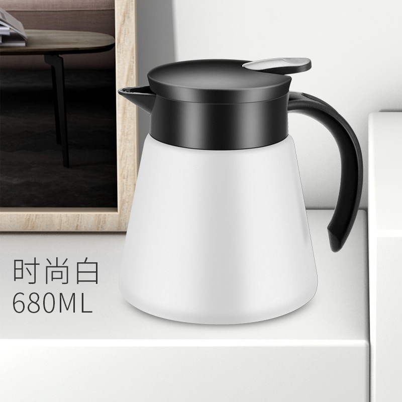 Termo de Acero Inoxidable Tipo Prensa, Botella de Agua Caliente Simple y Pequeña para el Hogar, Hotel, Cafetera, Regalo Empresarial, Taza Térmica