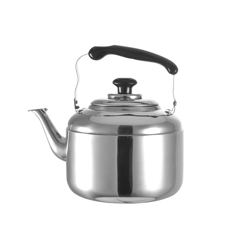 Tetera silbadora de acero inoxidable personalizada para hervir agua, compatible con cocinas de inducción y fuego abierto, adecuada para supermercados y grandes almacenes.