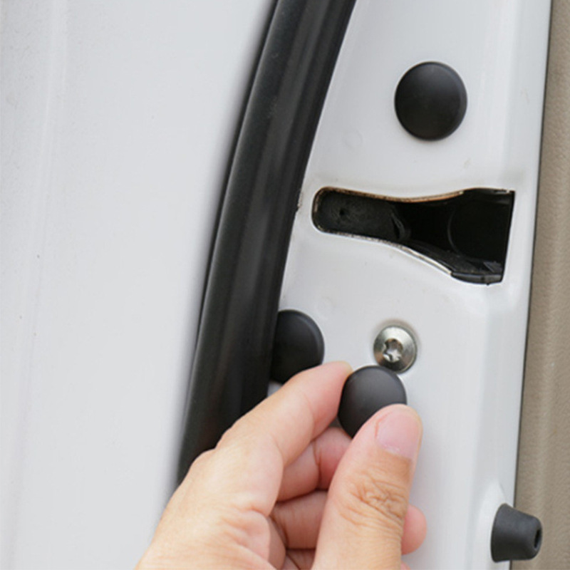 Car Modification Supplies Car Door Screw Waterproof and Rust-proof Protective Cover Car Solid Color Carbon Pattern Screw Protective Cap