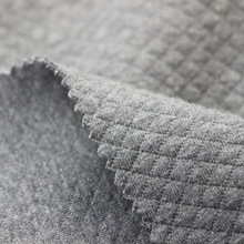 針織緯編夾棉布夾絲布提花3D小菱形空氣層布保暖內衣童裝口罩面料