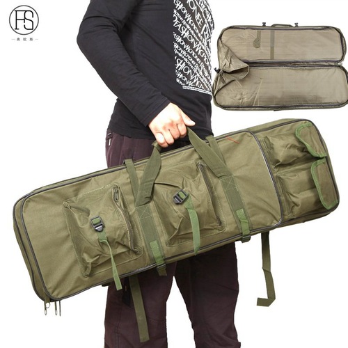 Square gun bag fishing bag waterproof square bag outdoor mountain climbing travel fishing gear bag rod bag multifunctional shoulder gun bag
