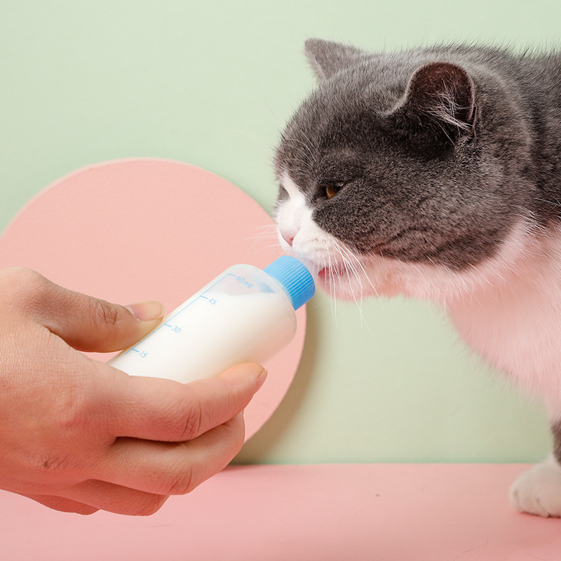 Fábrica de origen botellas de leche mini mascotas personalizadas 60ml alimentador de perros y gatos botellas de plástico bebedor de leche