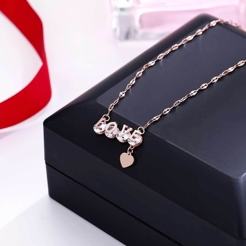 golden pendant stainless steel with zircon