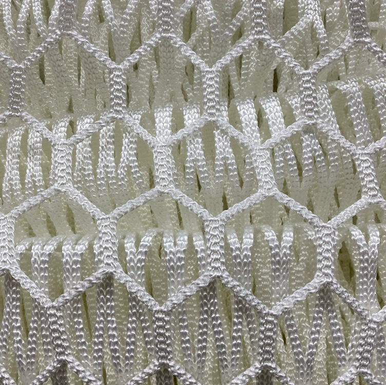 Внутренняя отделка Чистая защита Лестничный блок Белая шестиугольная нейлоновая сетка Контейнерная подъемная сетка