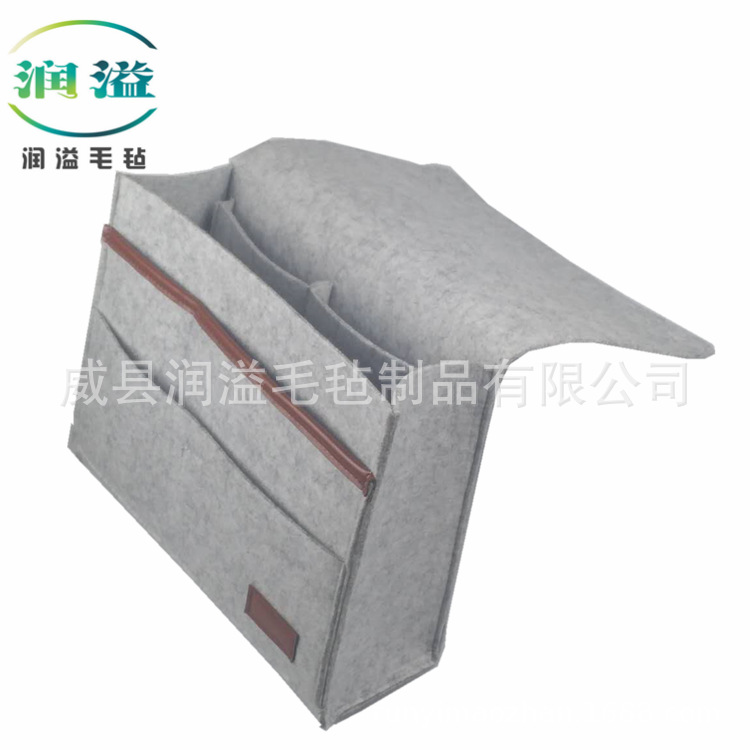 新款毛毡床头收纳袋沙发包客厅家具储物袋学生书桌杂物收纳亚马逊