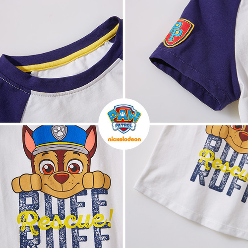 Children's short sleeve t-shirt round neck Woof Woof Team kids' clothing live streaming hot selling unisex kids' cotton t-shirt brand kids' clothing wholesale