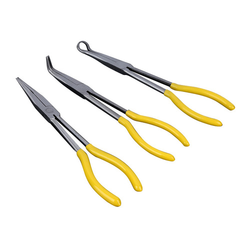 Shunwei Hardware Tools 45# Steel 11-inch Extended Pliers Multi-Specification Curved Nose Pliers Plastic Covered Handle Needle Nose Pliers Wholesale