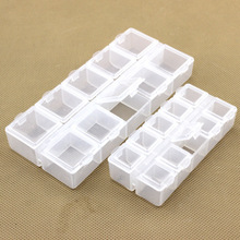 10格透明首饰方盒多格透明整理储物分类首饰珠子可拆分收纳盒